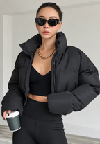 Chaqueta mujer acolchada corta cuello alto cremallera - Zaira