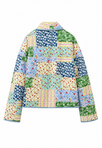 Chaqueta mujer acolchada cuadros florales patchwork solapas - Bettina
