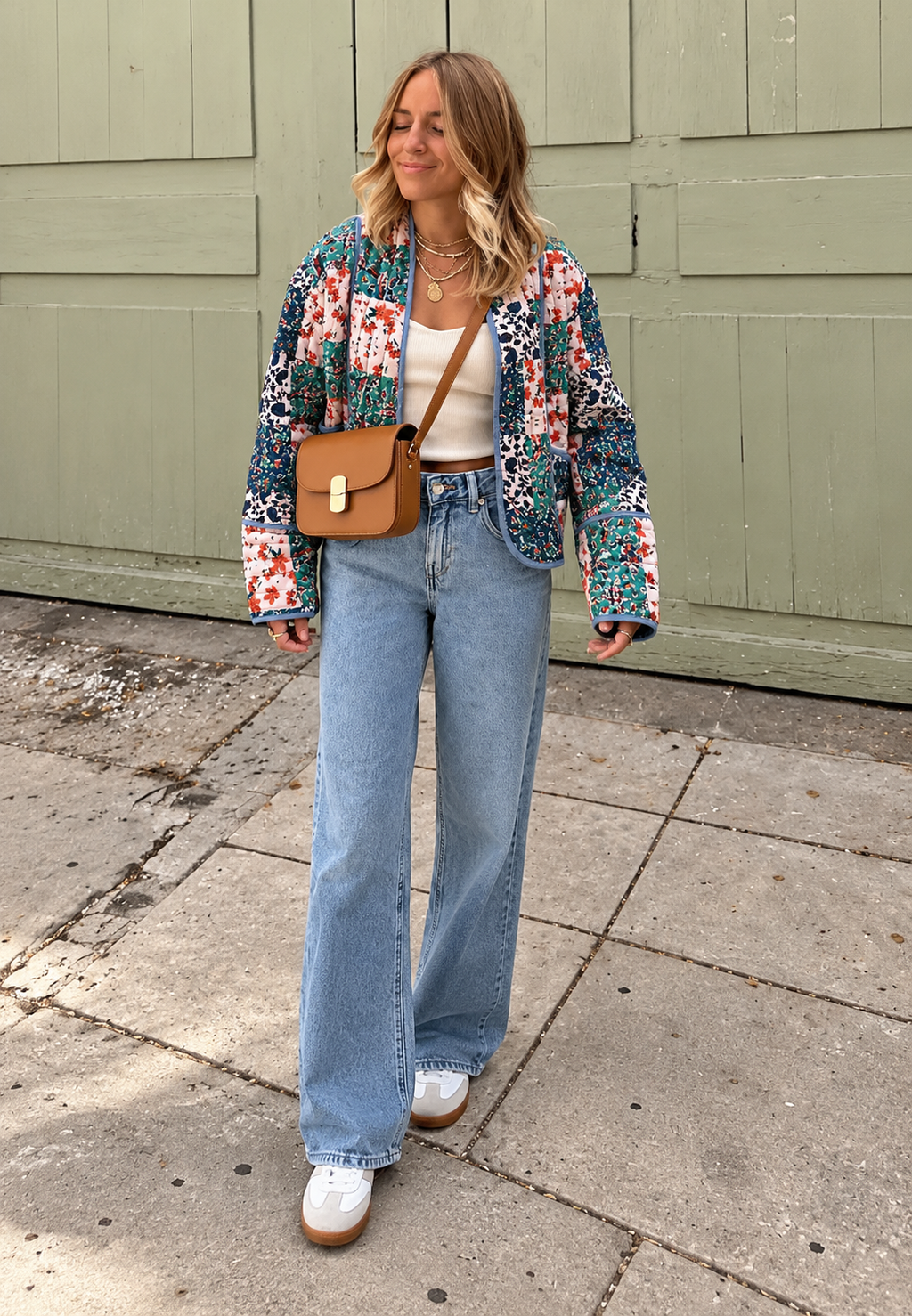 Chaqueta mujer acolchada estampado floral combinado - Vetilia
