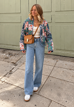 Chaqueta mujer acolchada estampado floral combinado - Vetilia