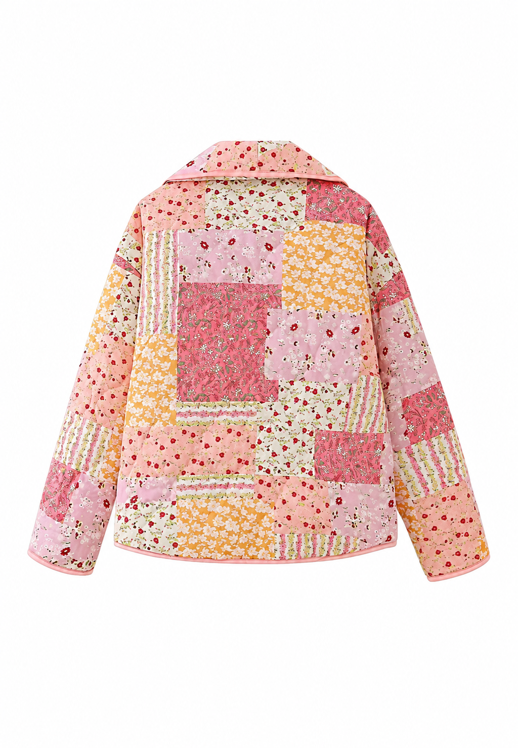 Chaqueta mujer acolchada flores pequeñas cuello solapa - Zinnia