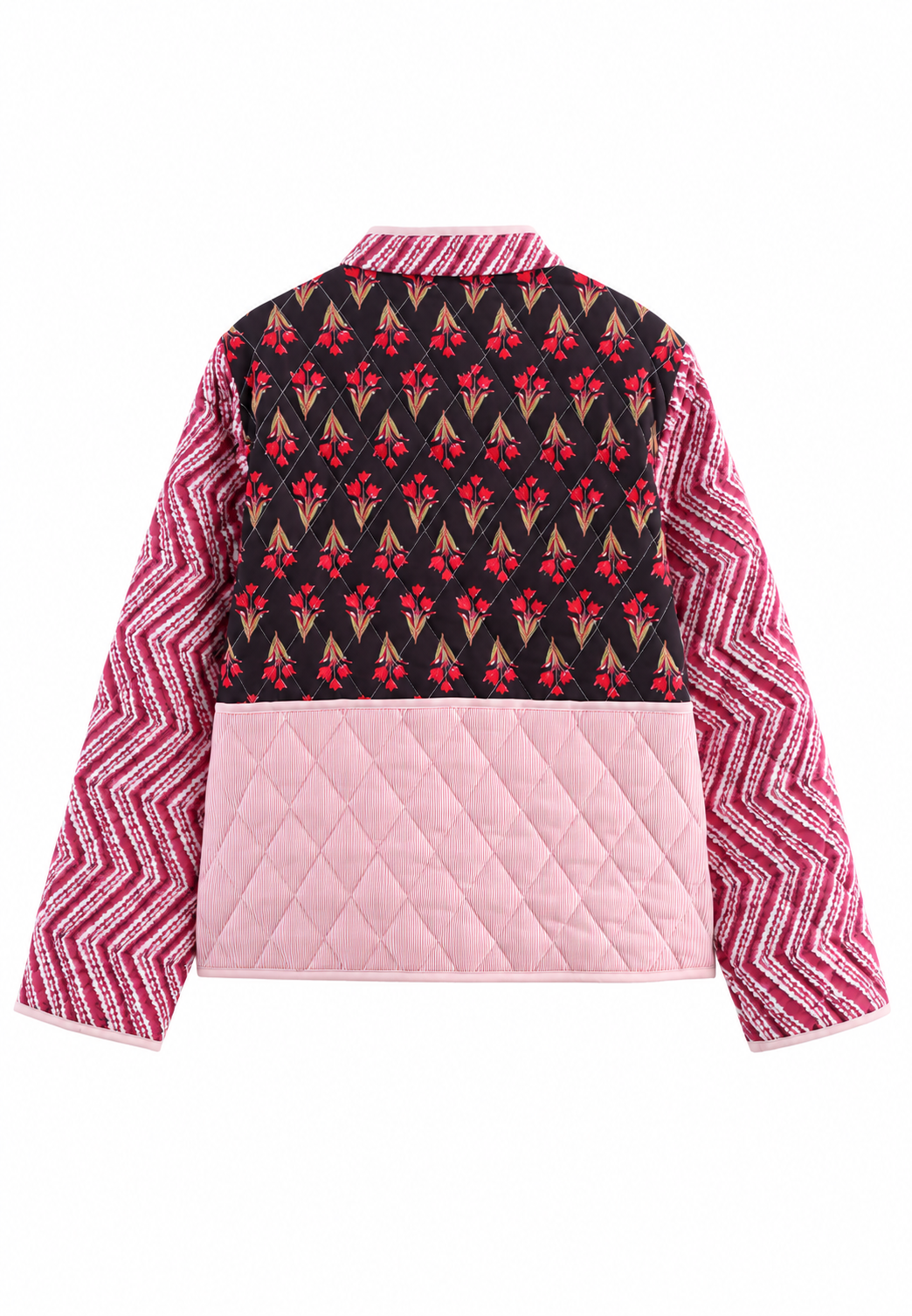 Chaqueta mujer acolchado floral mangas zigzag botones - Adriane