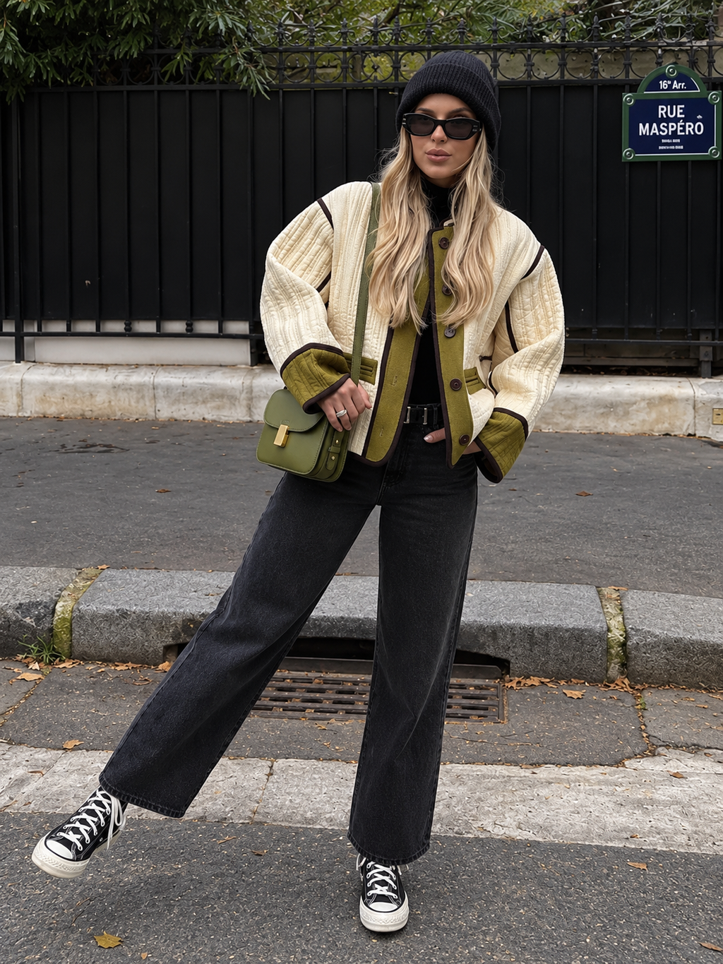 Chaqueta mujer acolchado vertical ribetes en contraste - Vesna