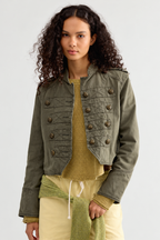 Chaqueta mujer corta cuello mao botones decorativos - Arlet