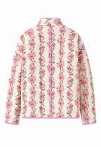 Chaqueta mujer cuello alto acolchado floral ribetes - Ludovica