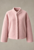 Chaqueta mujer efecto borreguito oversize cuello alto - Odette