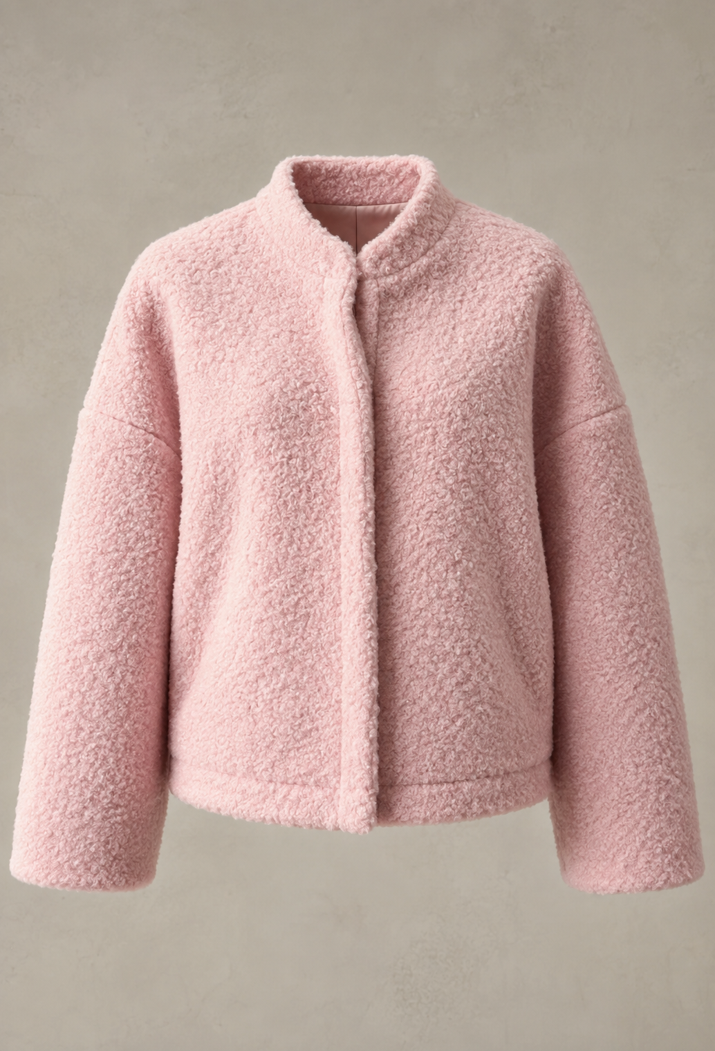 Chaqueta mujer efecto borreguito oversize cuello alto - Odette