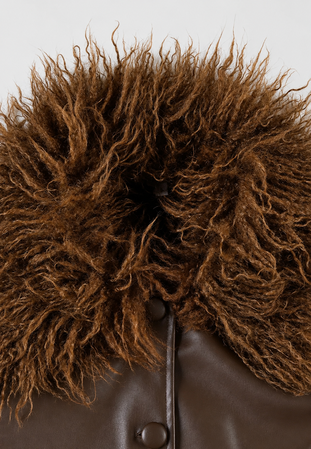 Chaqueta mujer efecto piel corte recto cuello efecto pelo - Vianne