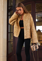 Chaqueta mujer efecto tweed lentejuelas cuello redondo - Mirelle