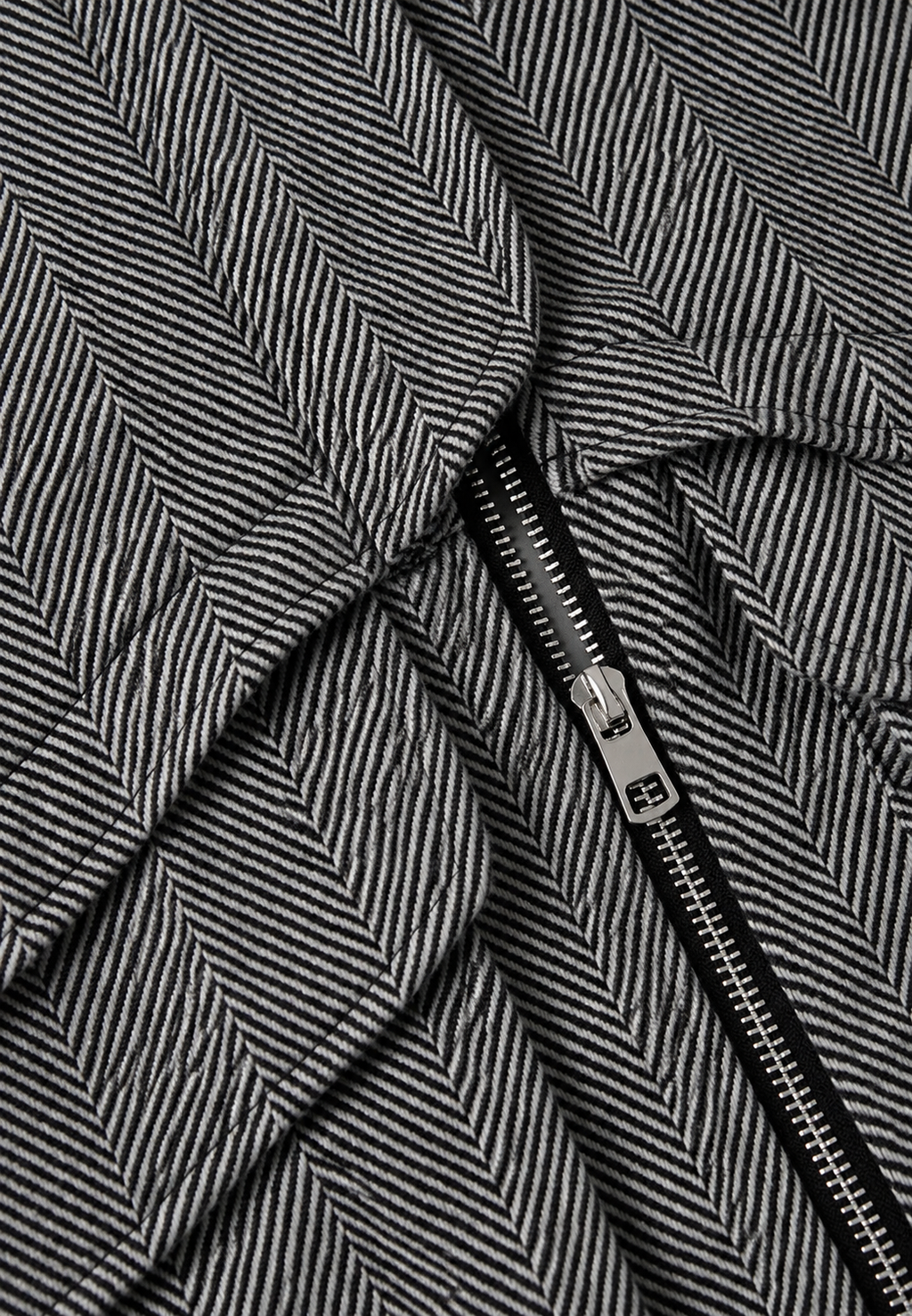 Chaqueta mujer espiga cuello alto cremallera - Saura