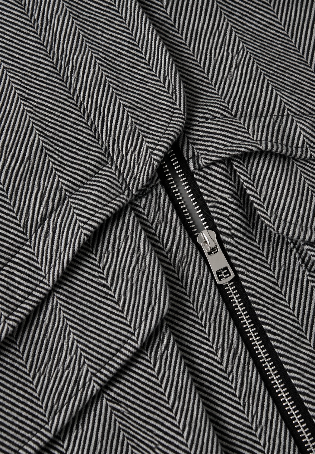 Chaqueta mujer espiga cuello alto cremallera - Saura