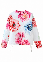 Chaqueta mujer estampado floral flores grandes bajo ajustable - Fiorenza