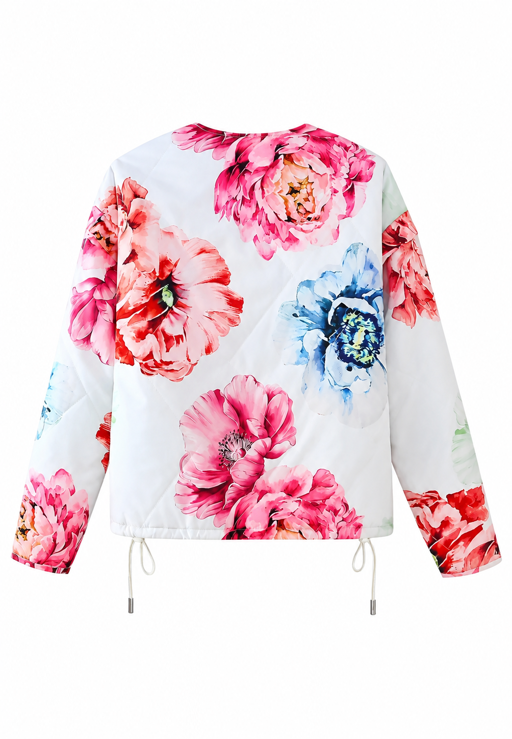 Chaqueta mujer estampado floral flores grandes bajo ajustable - Fiorenza