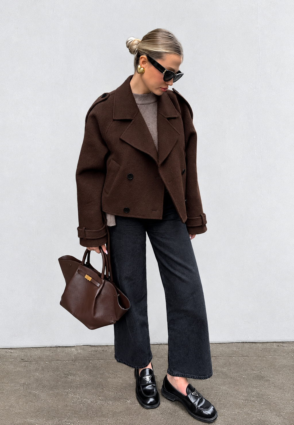 Chaqueta mujer estilo abrigo corto doble botonadura - Vera