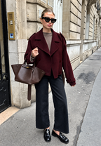 Chaqueta mujer estilo abrigo corto doble botonadura - Vera