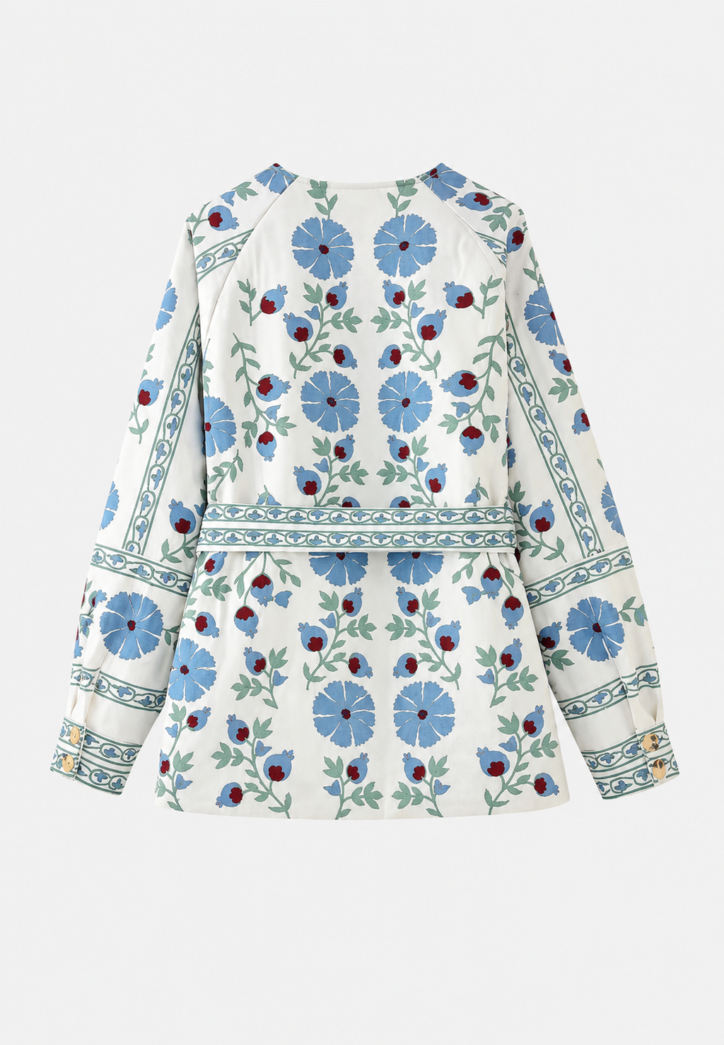 Chaqueta mujer floral cinturón ajustable manga larga - Jette