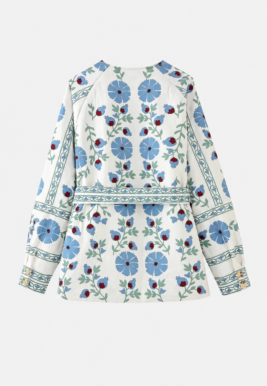Chaqueta mujer floral cinturón ajustable manga larga - Jette
