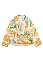 Chaqueta mujer flores grandes acolchado de rombos estilo boho - Mirthe