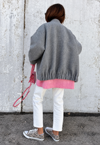 Chaqueta mujer oversize cuello alto botones a presión - Cira
