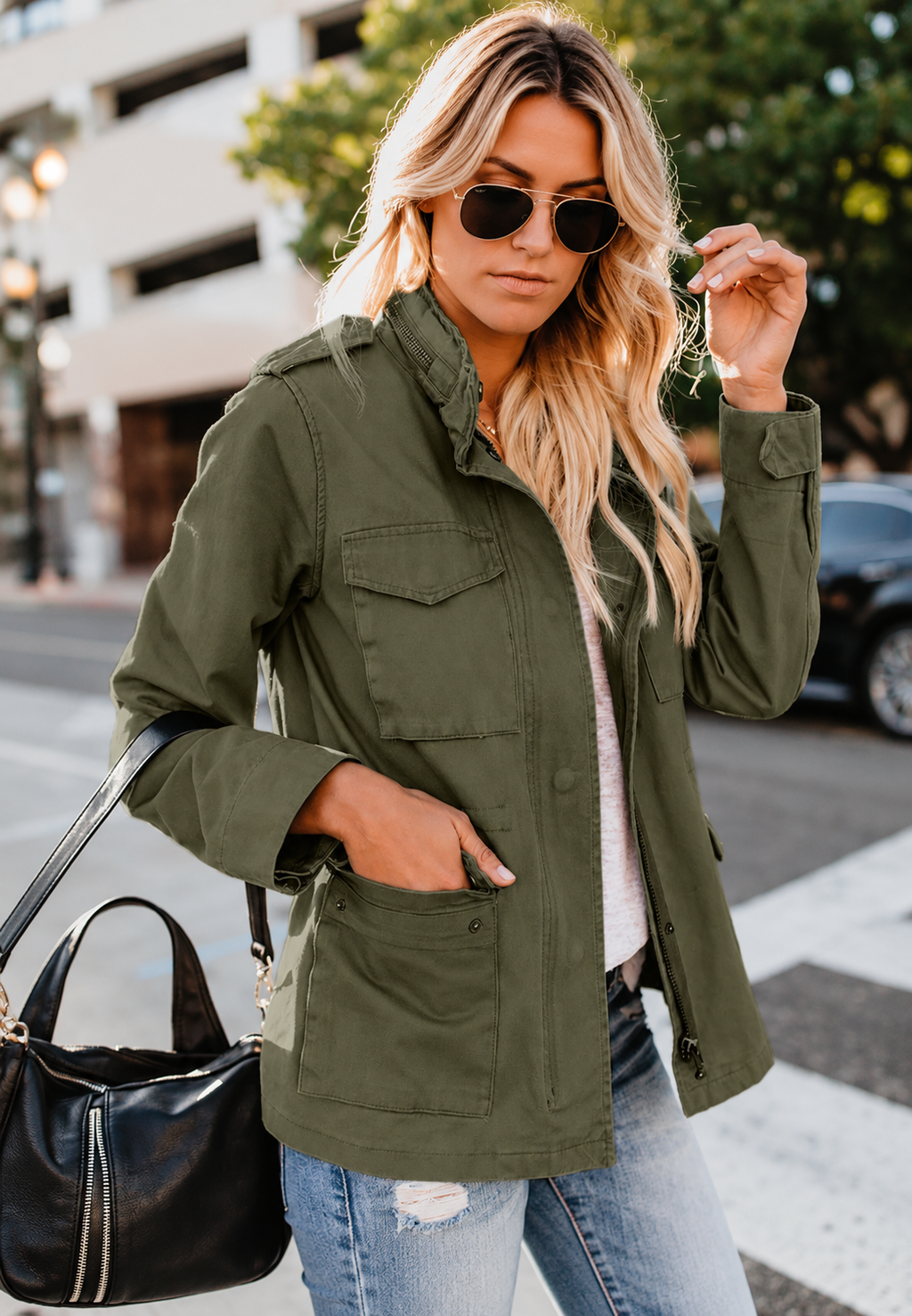 Chaqueta ligera de mujer con bolsillos - Tilda