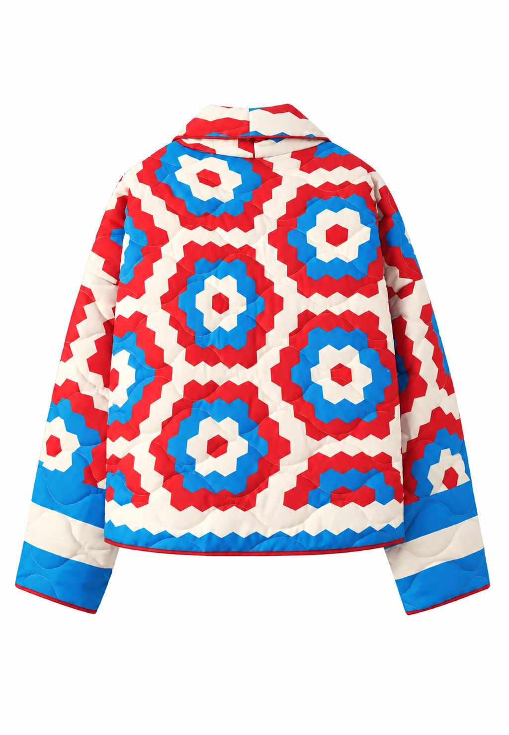 Chaqueta tipo kimono mujer estampado geométrico maxi acolchado - Odette