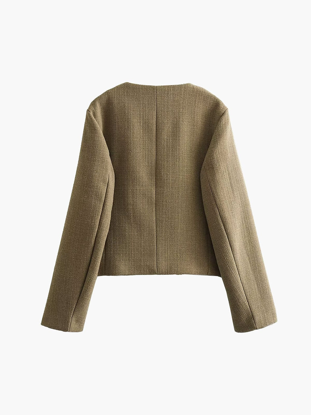 Chaqueta tweed mujer corta botones dorados cuello redondo - Miriam