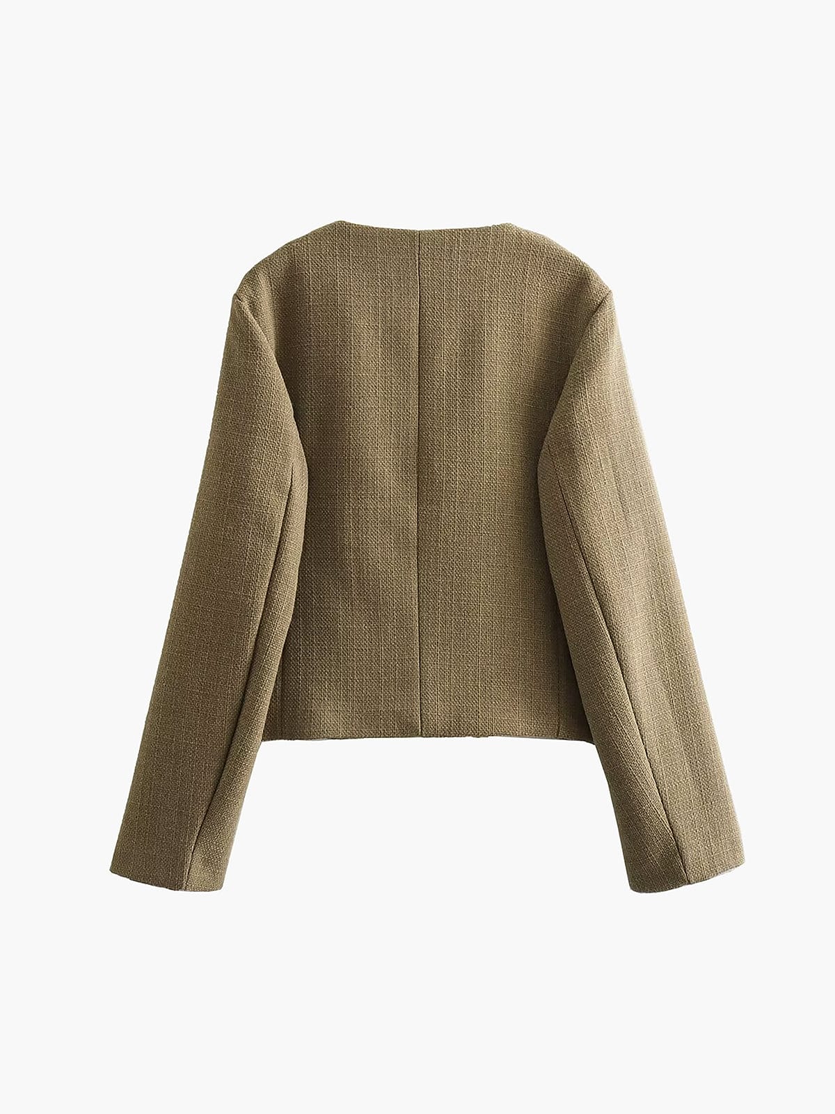 Chaqueta tweed mujer corta botones dorados cuello redondo - Miriam