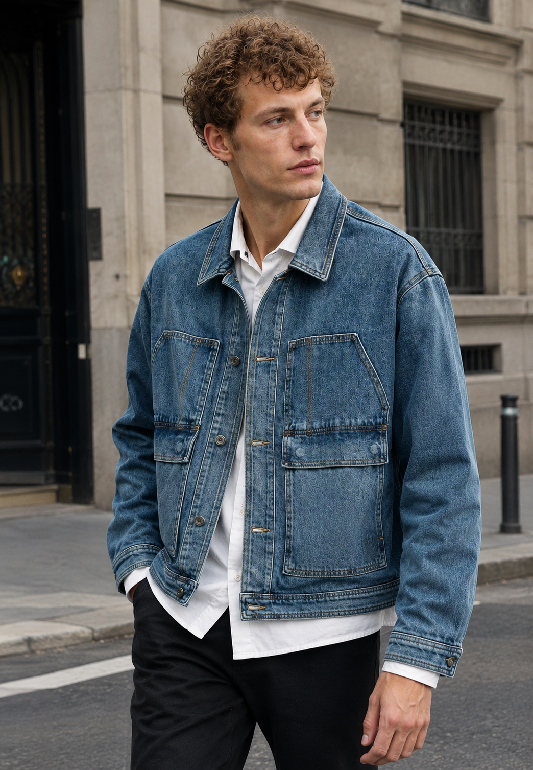 Chaqueta vaquera con bolsillos grandes efecto lavado - Kaspar