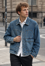 Chaqueta vaquera con bolsillos grandes efecto lavado - Kaspar