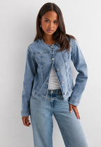 Chaqueta vaquera mujer entallada cuello redondo - Sigrid