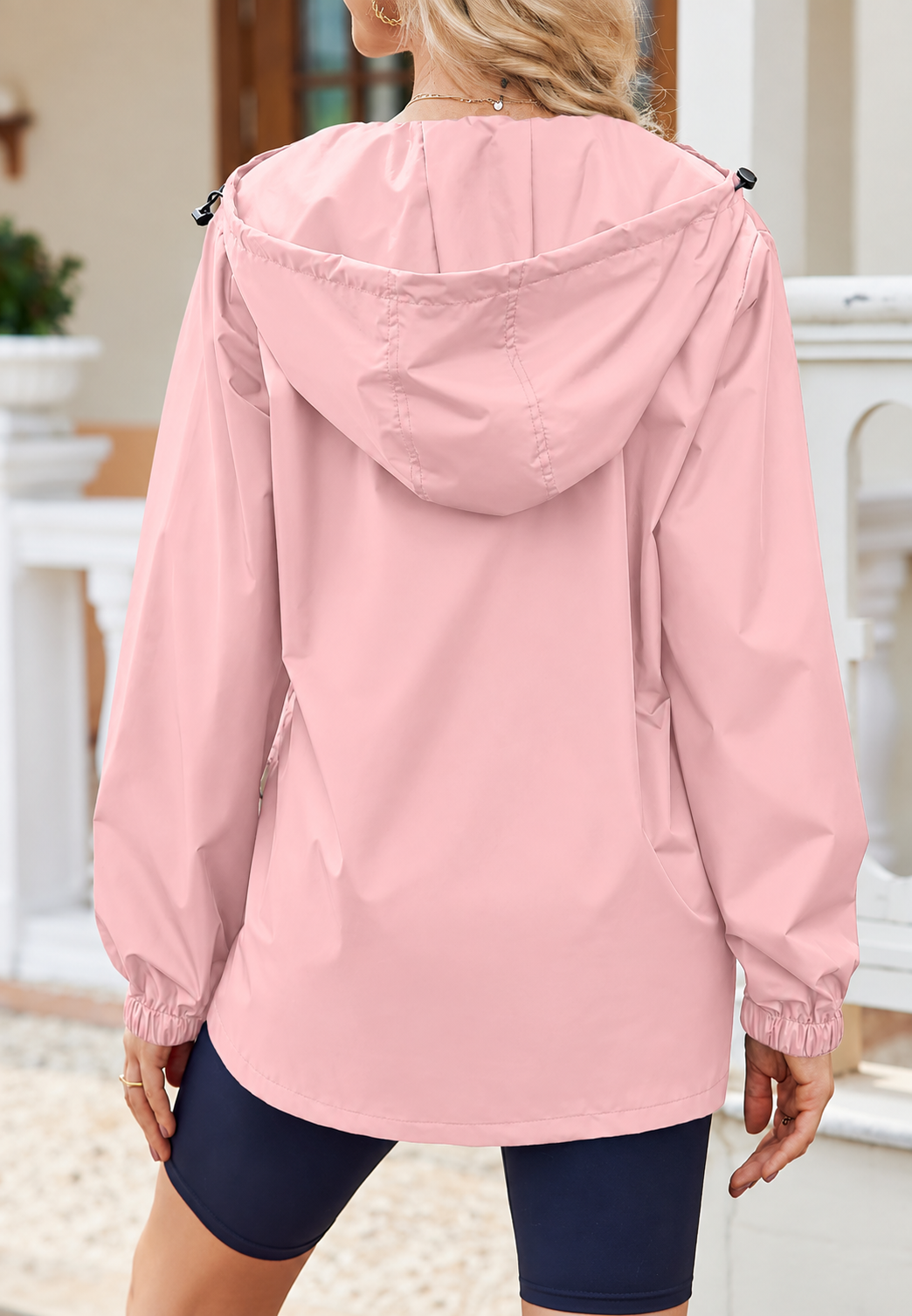 Chubasquero impermeable mujer capucha bolsillos cremallera - Verena