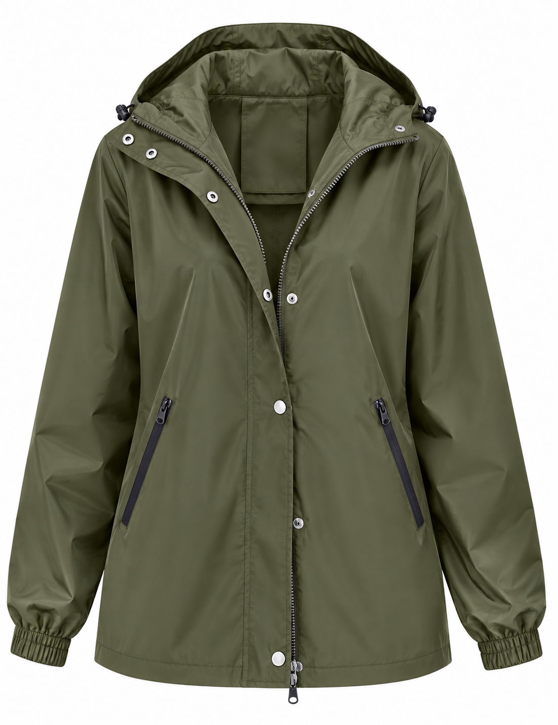 Chubasquero impermeable mujer capucha bolsillos cremallera - Verena