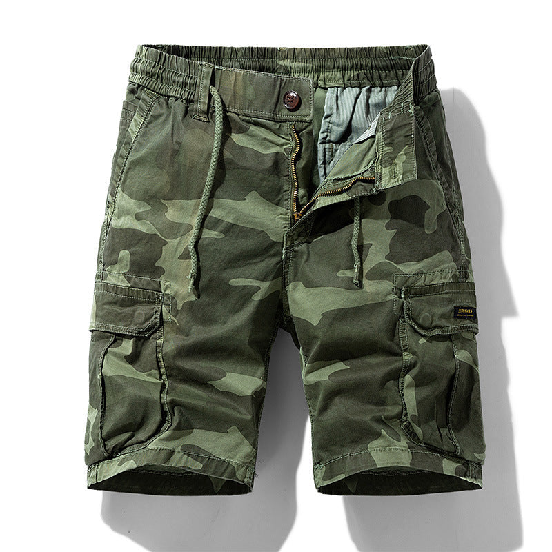 Shorts cargo camuflaje con bolsillos laterales para hombre - Carson