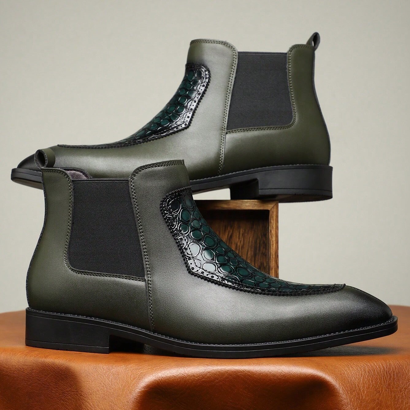 Botines de vestir para hombre con elástico lateral - Zirek
