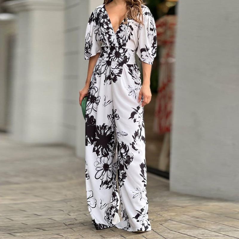 Jumpsuit estampado floral cintura alta para mujer - Hannelore