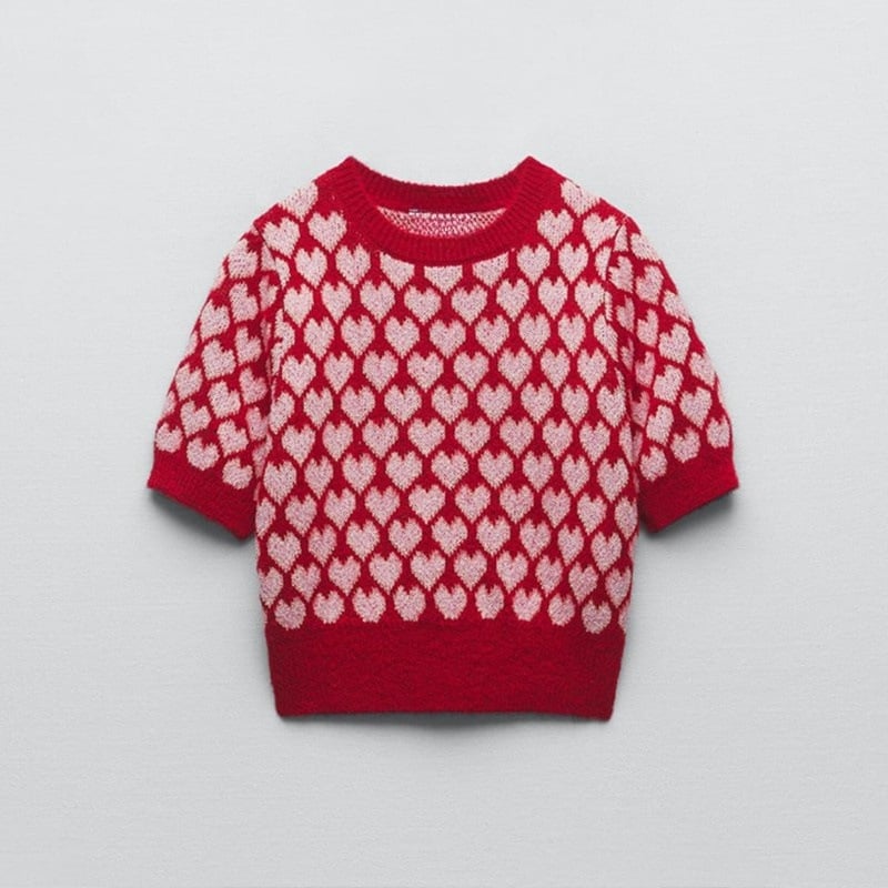 Jersey de punto para mujer manga corta estampado - Yrsa