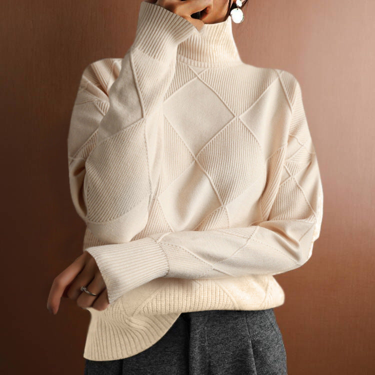 Jersey de punto cuello alto holgado para mujer - Yrsa