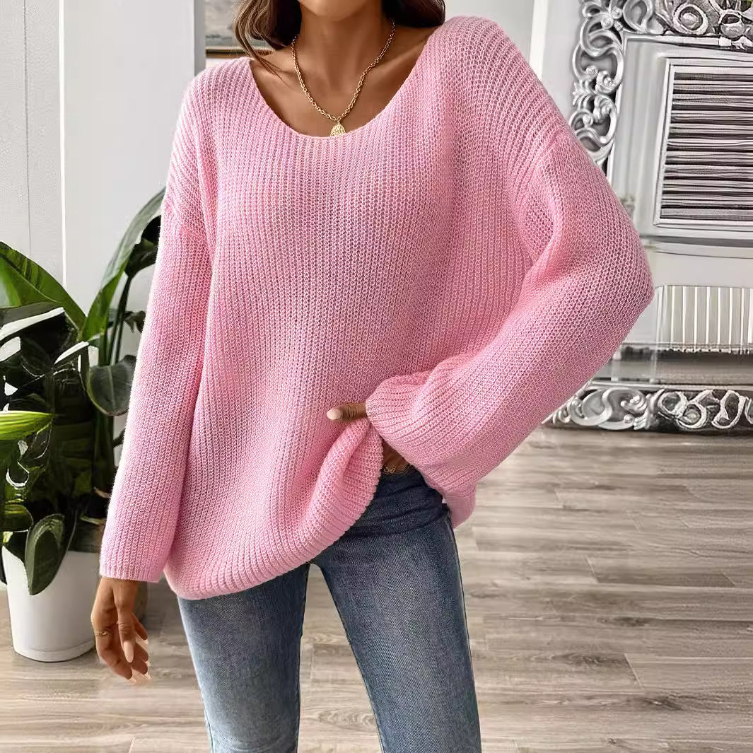 Jersey de punto para mujer escote amplio fluido - Eirwen