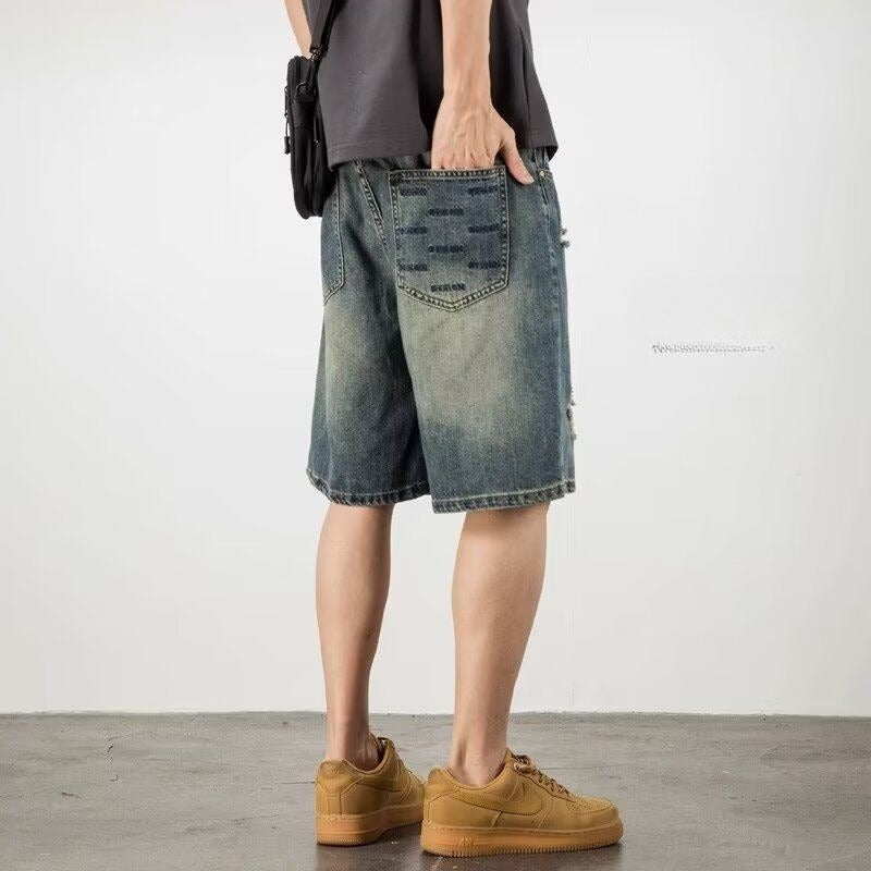 Shorts denim desgastados para hombre - Kane