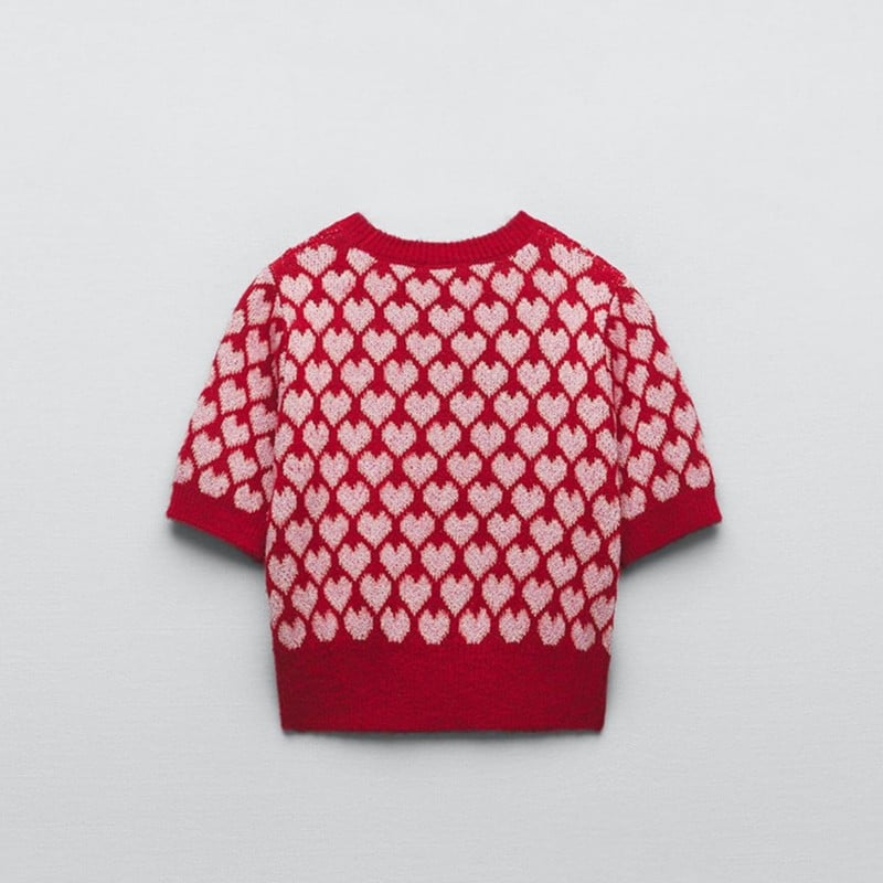 Jersey de punto para mujer manga corta estampado - Yrsa