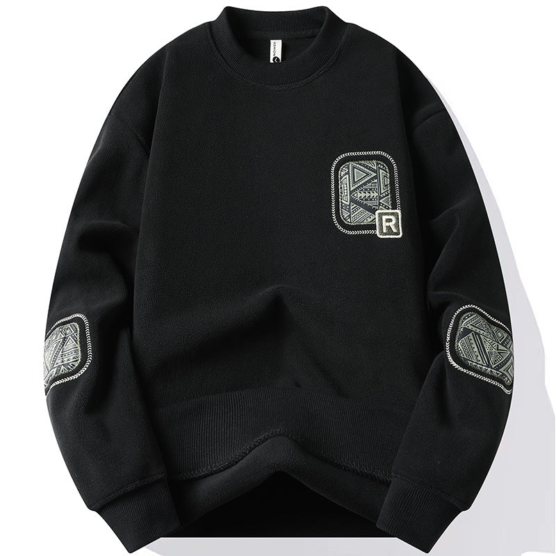 Pullover para hombre con cuello redondo y parches decorativos - Bjornik