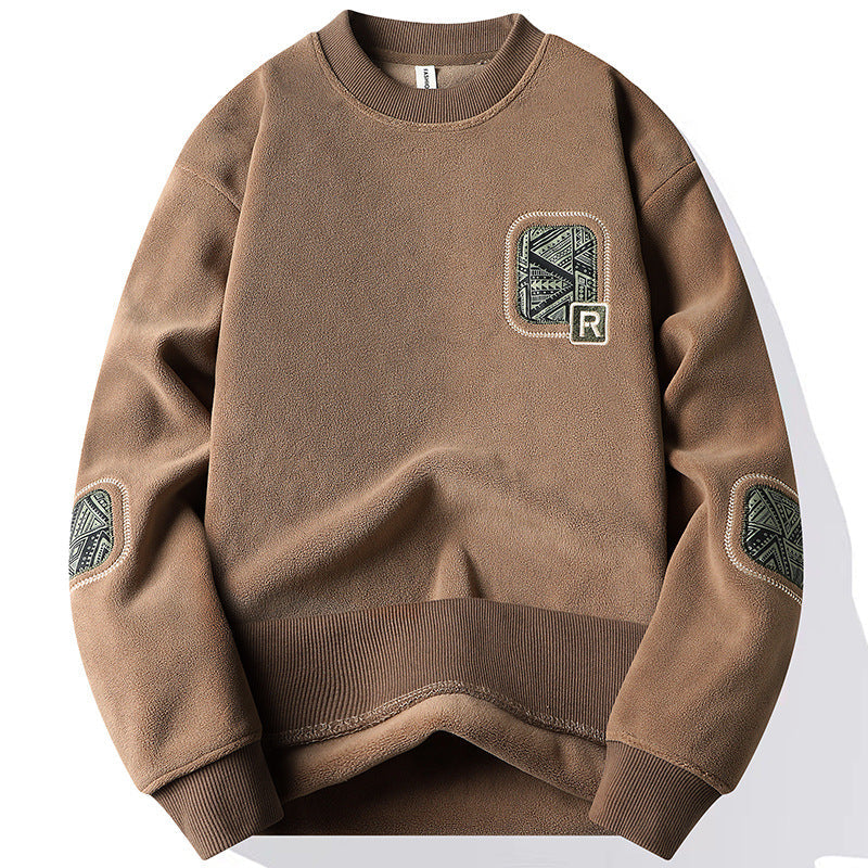 Pullover para hombre con cuello redondo y parches decorativos - Bjornik