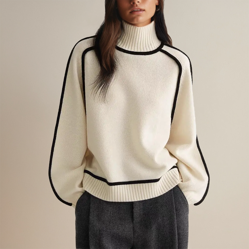 Jersey para mujer con cuello alto y mangas amplias - Sigruna