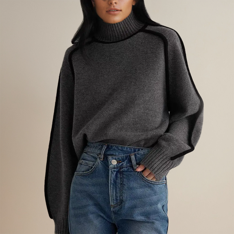 Jersey para mujer con cuello alto y mangas amplias - Sigruna