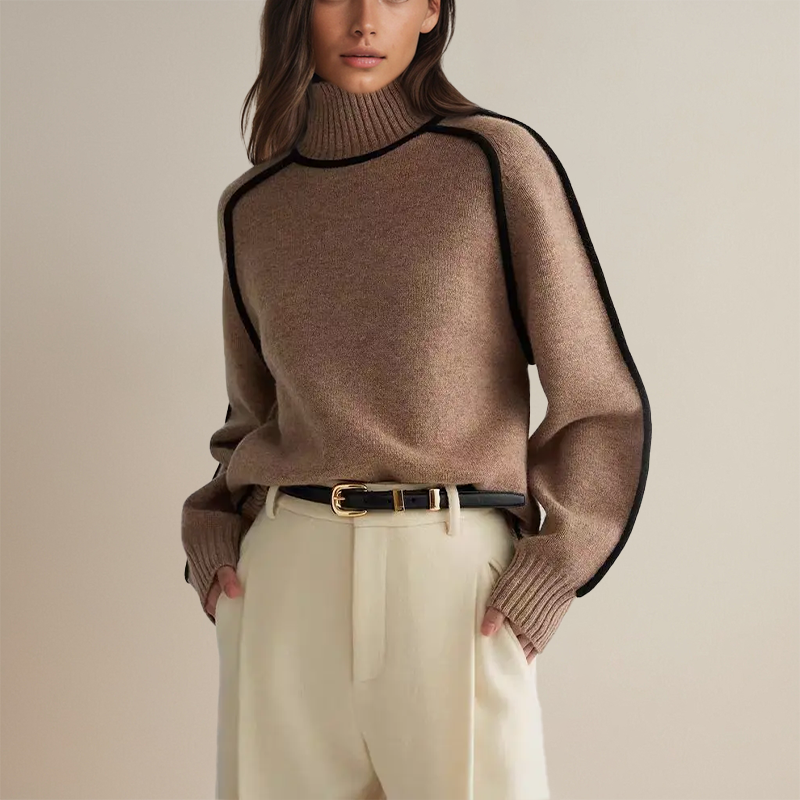 Jersey para mujer con cuello alto y mangas amplias - Sigruna