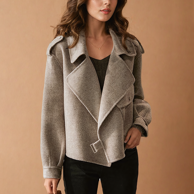 Chaqueta para mujer de corte corto con solapas amplias - Bryndis