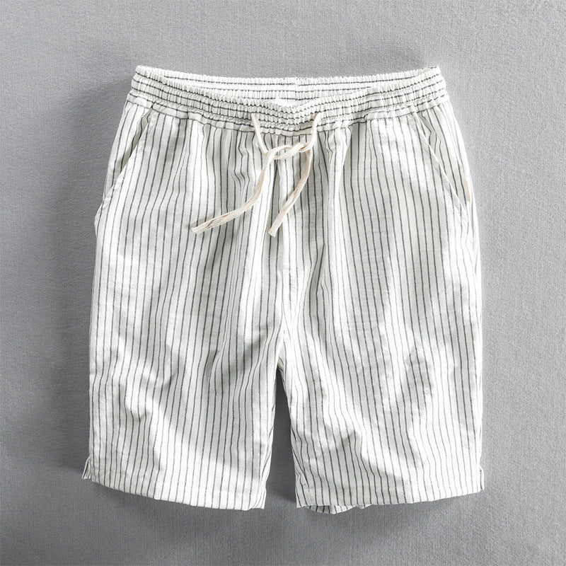 Shorts de rayas verticales con cordón ajustable para hombre - Lecce