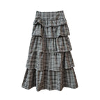 Falda de tejido cuadros capas escalonadas para mujer - Eilidh