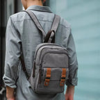 Mochila cruzada unisex con múltiples bolsillos estilo vintage - Axel