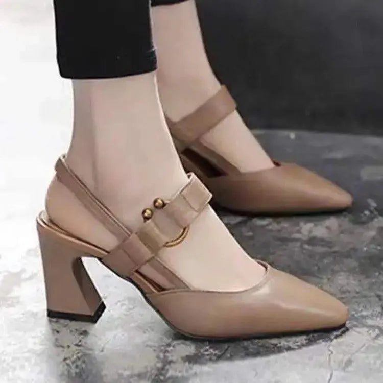 Zapatos de tacón con correa frontal para mujer - Greta